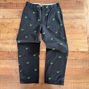 Brooks Brothers Hudson Chino Pants Navy Blue Green Whales 34/30